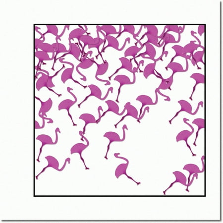 Flamingo Fiesta Confetti - 1 Pack 5oz, 0.5 oz, Cerise - Party Decorations, Plastic Cutout, Tropical Theme