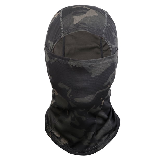 Máscara de pasamontañas, polaina de cuello refrescante de verano, máscara, bufanda de esquí con protector UV para hombres/mujeres/trabajo (1 pieza, camuflaje negro)