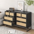 thumbnail image 4 of KUOESYN 6 Drawer Dresser for Bedroom, Modern Storage Cabinet with Drawer, Wide Chest of Drawers for Living Room, Black, 4 of 7