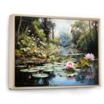 thumbnail image 2 of Designart "Jade Lotus China Art painting I" Chinese Floater Framed Wall Art Living Room, 2 of 7
