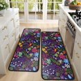 thumbnail image 4 of Kitchen Rugs Sets Of 2,Pioneer Flower Floral Print Pattern Anti Fatigue Kitchen Mat Rugs Non Slip Washable,Decorative Kitchen Floor Mats for Kitchen,Sink,Laundry,17"x47"+17"x47", 4 of 5