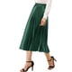 thumbnail image 4 of Falda Midi Plisada de Cintura Elástica Metálica para Mujeres Inspire Chic 2XL Verde Oscuro, 4 of 7