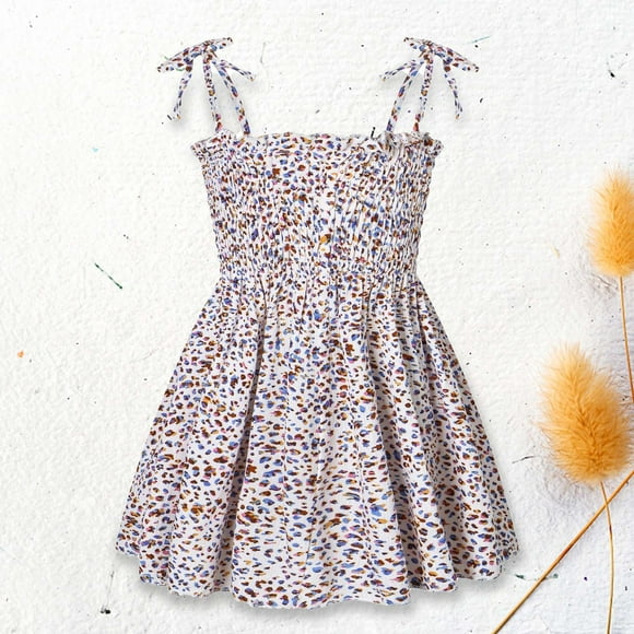 DPTALR Summer Toddler Baby Girls Sleeveless Sling Dress Graphic Print Children's Clothing