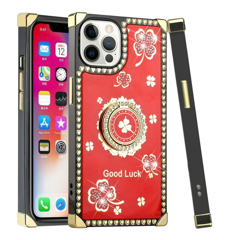 Flower Fashion Luxury Design Square Phone Cases For Iphone 14