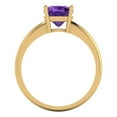 thumbnail image 4 of 2 ct Cushion Cut Natural Amethyst Solitaire 18K Yellow Gold Womens Engagement Ring, 4 of 5