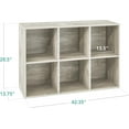 thumbnail image 2 of 6-Cube Storage Organizer, 13.5in Shelf Opening, Bookcase, Display Shelf, Customizable w/ 3 Removable Back Panels – Whitewash, 2 of 17