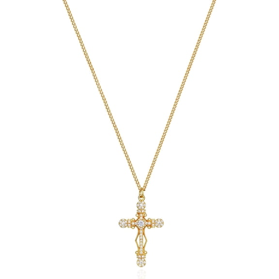 Gold Cross Necklace 14K Gold Plated Dainty Gold Cross Pendant Necklace For Women Delicate Necklace Jewelry[o6619]