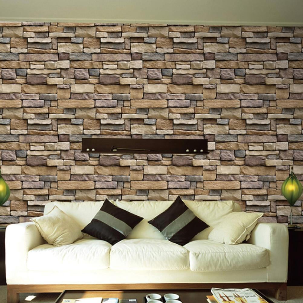 45CM*1M Antique Brick Pattern Self-adhesive Wallpaper Simulation Brick Wall  Paper Moisture-proof Fashion Home Decor Wallpaper for TV Background Wall  Kitchen 