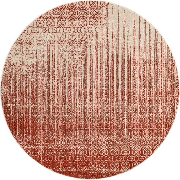 Unique Loom Del Mar Collection Area Rug - Jennifer (7' 10" Round Red/Beige)