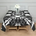 thumbnail image 3 of Black White Tie Dye Mandala Pattern Square Tablecloth,Waterproof Square Table Cover,Wipeable Spillproof Washable Table Cover for Home Kitchen Party Decor 60"x60"(152x152cm), 3 of 6