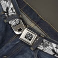 thumbnail image 2 of Buckle-Down Belt, Seatbelt Buckle Belt, Rising Sun White Gray, Youth 22 to 32 Inches, 2 of 9