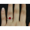 thumbnail image 3 of Bridal Set on Sale 1.50 carat Pear Cut Ruby and Diamond Bridal Trio Wedding Ring Set in Rose Gold: Bestselling Design, 3 of 3