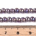 thumbnail image 4 of Electroplate Opaque Glass Beads Strands Round AB Color Plated Medium Purple 4~4.5mm Hole: 0.6mm 97~100pcs/strand 14.76~15.16 inch(37.5~38.5cm), 4 of 4
