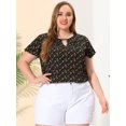thumbnail image 2 of Blusa floral atemporal Agnes Orinda manga acampanada Narannegro 3XL, 2 of 5