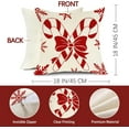 thumbnail image 3 of Merry Christmas Red Decorative Throw Pillow Covers 18 x 18 Set of 4, Xmas Tree Peppermint Candy Cane Porch Outdoor Home Decor, Let It Snow Winter Holiday Snowflake Sofa Couch Cushion Case, 3 of 6