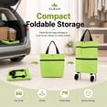 thumbnail image 6 of 2-in-1 Foldable Rolling Shopping Tote, Collapsible Grocery Cart with Wheels, 50L Large Capacity Reusable Shopping Bag with Adjustable Handle for Grocery, Laundry, Travel, Market, 1PC Red, 6 of 7