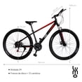 thumbnail image 2 of Bicicleta de Montaña LUMO R29 Acero 21 Vel Cambios Shimano Negro Mediano, 2 of 8