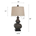thumbnail image 2 of Berkshire Table Lamp - Brown Finish - White Hardback Fabric Shade - Style B, 2 of 7