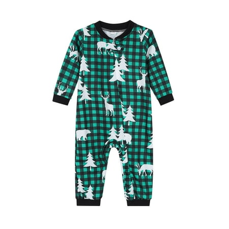 

Matching Christmas Pajamas for Family Baby s Homewear Christmas Printed Round Neck Long Sleeve Pajamas Set Matching Family Outfits White 12-18M