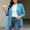 Blue, variant on Plus Size Cardigans for Women Button Down Loose Sweaters Black Lightweight Casual Solid Color Trendy Womens Coats Long Sleeve