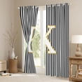 thumbnail image 3 of Erosebridal Initial K Letter Black Out Curtains for Kids, Abstract Lines Curtains Pack of 2 (42x63 Each), 3 of 6