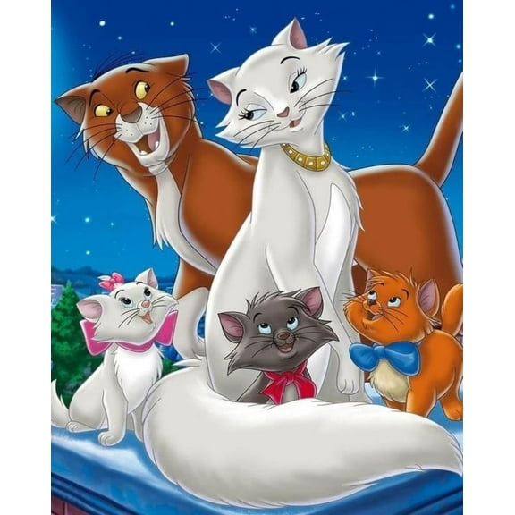 Lovely cat Diamond Art Painting Kits - Full Drill Diamond Dots Paintings for Beginners, Round 5D Paint with Diamonds Pictures Gem DIY Adult Crafts 12x16inch