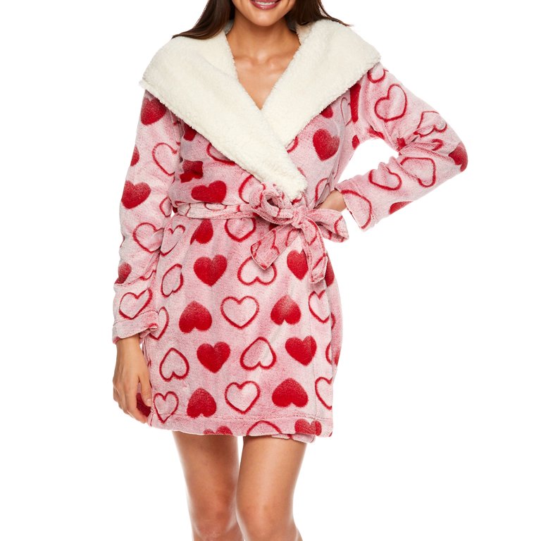 Sleep & Co. Women's & Women's Plus Plush Hooded Sherpa Robe 