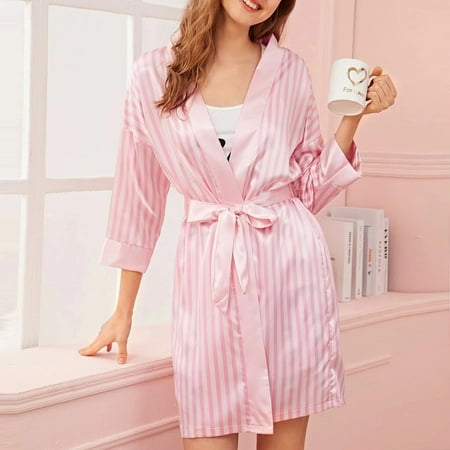 Patlollav Summer Saving Clearance Plus Size Satin Silk Pajamas Womens Nightdress Lingerie Robes Underwear Sleepwear