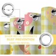 thumbnail image 6 of Spring Easter Blackout Curtains for Bedroom/Living Room, Thermal Insulated Kitchen Curtains, Yellow Plaid Bunny Colorful Eggs Floral Grommet Darkening Window Treatment Drapes 52"x72"x2, 6 of 8
