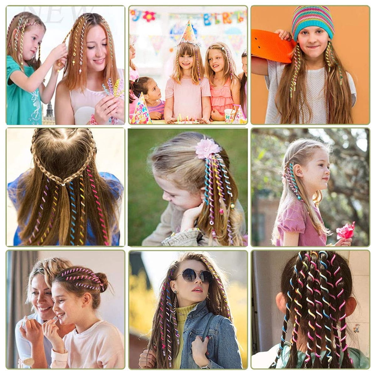 12 hair styling twist clips, girls braid hair twist curl hair accessories children's hair rope girls' head rope - purple