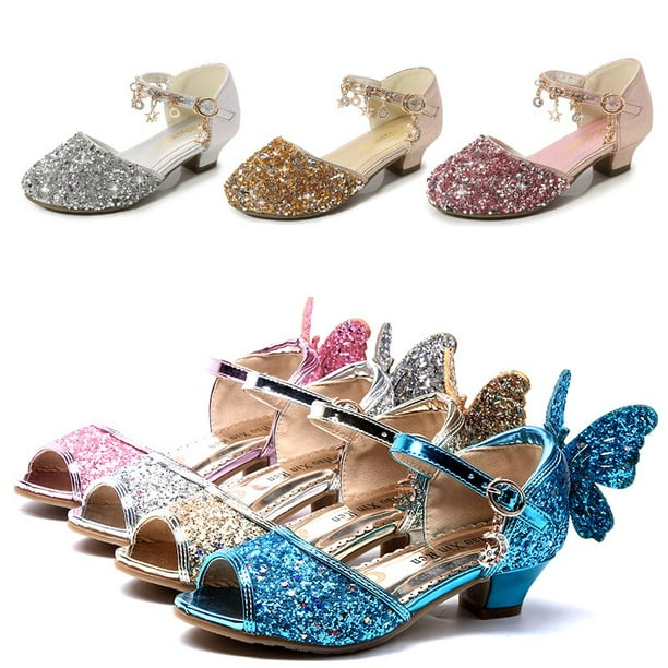 Zapatos Para Niños, Diamantes De Imitación De Perlas Brillantes Para Niños, Zapatos De Princesa Para Niñas Y Fiestas, Sandalias De Talla (negro, 26
