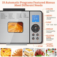 thumbnail image 2 of 19-in-1 Programmable Bread Maker 2LB Large Size Stainless Steel with Sourdough and Gluten-Free Settings Nonstick Ceramic Pan 650W 15-Hour Timer 1-Hour Keep Warm 3 Crust Colors Bestseling, 2 of 6