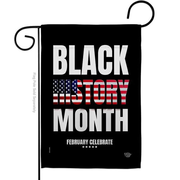 Ornament Collection  13 x 18.5 in. US Black History Month Garden Flag with Support Cause Double-Sided Decorative Vertical Flags House Decoration Banner Yard Gift