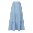 thumbnail image 5 of Abomasnow Women’s Summer Boho Flowy Swing Tiered A-Line Maxi Skirt 2025 Fashion Elastic Waist Pleated Vacation Beach Long Dress, 5 of 8