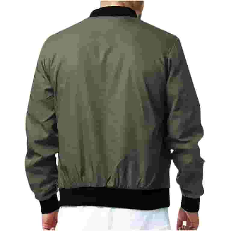 Xysaqa Men's Lightweight Zip-Up Bomber Jacket, Solid Long Xysaqa Men's Lightweight Zip-Up Bomber Jacket, Solid Long