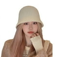 thumbnail image 5 of SikaFu Wool Fisherman Hat Women's Korean Edition Retro Fashion Versatile Waffle Basin Hat Autumn/Winter Japanese Warm Knitted Bucket Hat, 5 of 9