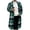 Army Green, variant on Men's Long Plaid Shacket Jacket Button Down Flannel Shirt Collared Oversized Coat Fall Winter Outerwear