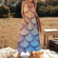 thumbnail image 2 of Mermaid Fish Scales Design Sleeveless Dress Woman Fashion Long Dresses Women's Summer Suit Dress 2025, 2 of 7