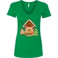 thumbnail image 3 of Inktastic Gingerbread House Christmas Women's V-Neck T-Shirt, 3 of 5