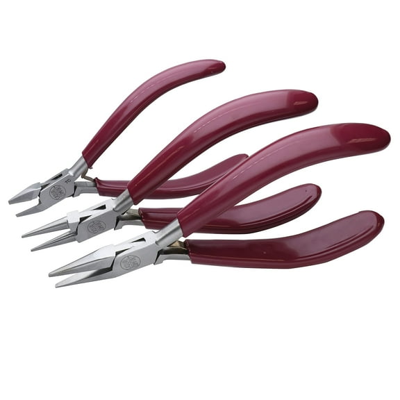 The Beadsmith Causal Comfort Tool Set – 3-Piece Kit: Chain Nose, Round Nose and Flush Cutter with Tungsten Carbide Blades – Make Bracelets, Necklaces & Earrings – Tools for Jewelry Making