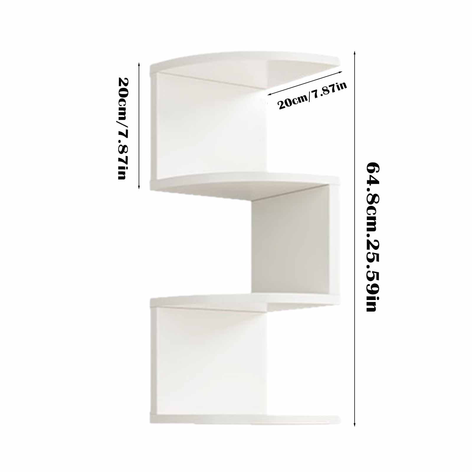 Corner Shelf Wall Mount, 4-Tier Floating Corner Bookshelf with Rounded Edge, Plant Shelf for Bedroom, Living Room, Bathroom, Home Office, White