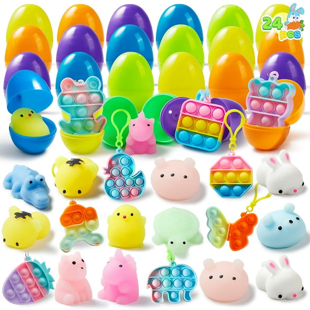 Huevos de Pascua prerellenos JOYIN con Mochi Squishy Toys, 24 unidades