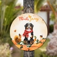 thumbnail image 4 of Happy Thanksgiving Bernese Mountain Dog with Turkey Pumpkins Autumn Vibes Round Wood Sign Berner Lover Gifts Hanging Wall Home Decor - 12018, 4 of 5