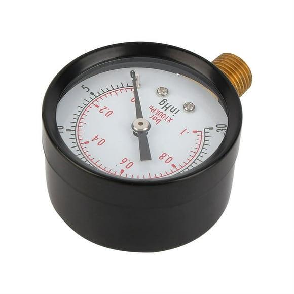 Durable Stable Vacuum Pressure Gauge, Water Oil Gas, Glass For Oil Gas 1/4" NPT Air Compressor