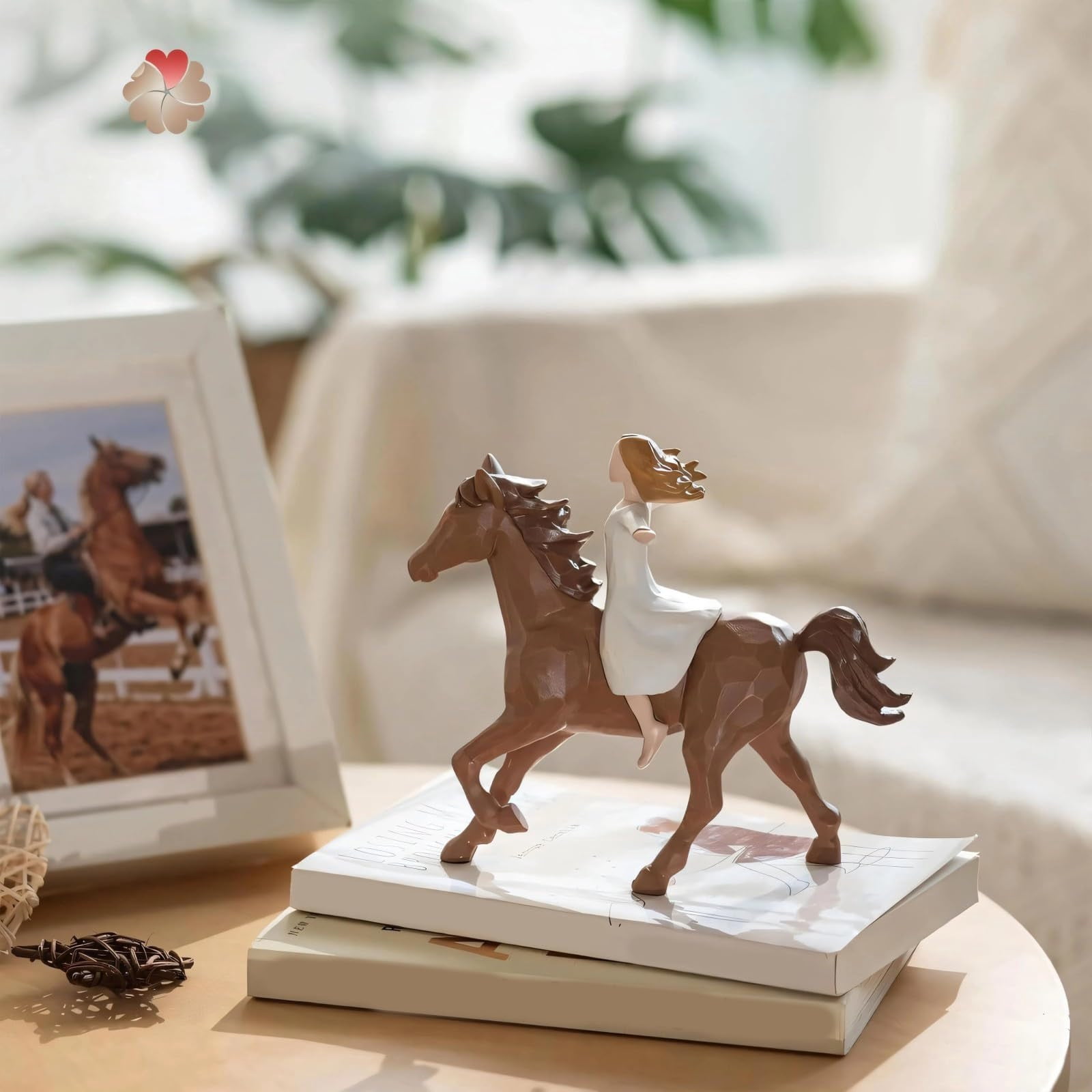 Horse Gifts for Girls Women - Girl Riding Horses Figurine Gifts for Horse Lovers Women Sculpted Hand-Painted Resin Decor Cowgirl Equestrian Gifts Stuff
