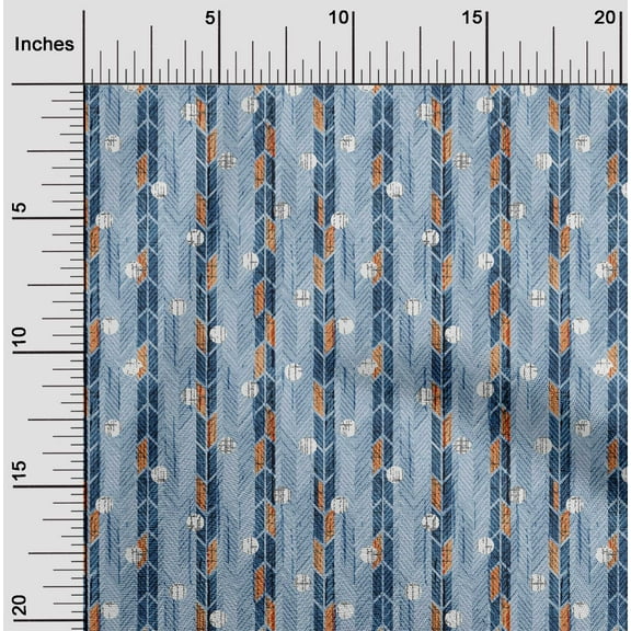 oneOone Cotton Jersey Dusty Blue Fabric Circle & Texture Sewing Fabric By The Yard Printed Diy Clothing Sewing Supplies 58 Inch Wide