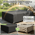 thumbnail image 5 of MR. COVER Patio Furniture Cover Waterproof, 600D Heavy Duty Outdoor Sofa and Table Set Cover, Rectangular Sectional Couch Protector, Windproof and Snowproof, 90"W x 64" Dx 28"H, Black, 5 of 12
