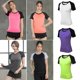 thumbnail image 4 of Camiseta de entrenamiento para mujer Raglan Mangas cortas Empalme O Cuello Rápido, 4 of 8