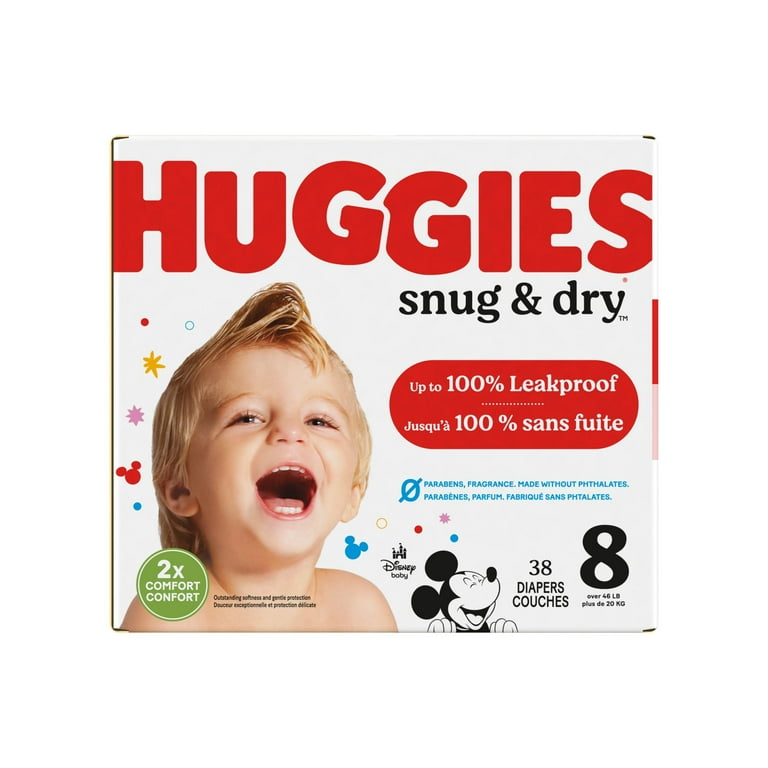 Huggies Snug Dry Baby Diapers, Size (46+ lbs), 38 Count