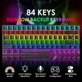 thumbnail image 2 of Wired Gaming Keyboard Rainbow Backlit Mechanical Keyboard Type-C 84 Keys Full Keys Anti-ghosting for PC Gamers Work Office Blue Switch & Red switch, 2 of 10